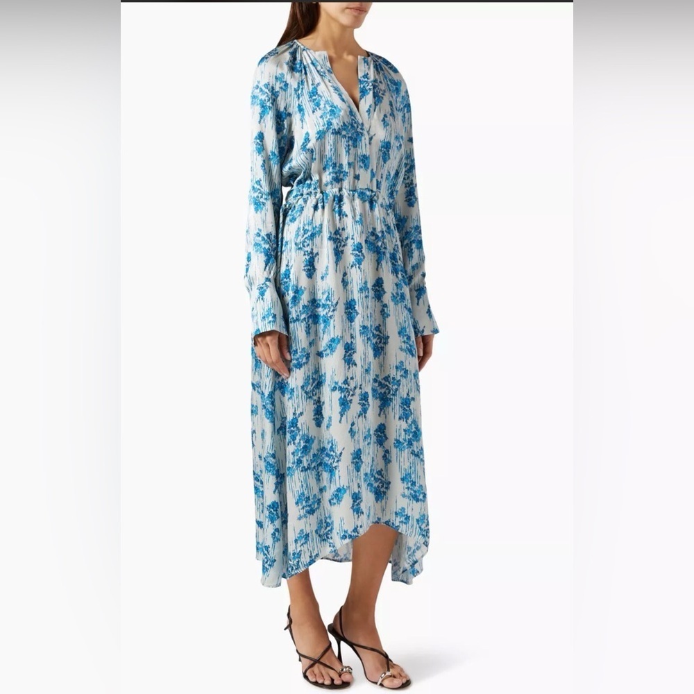 DAY Birger et Mikkelsen Modest Blue Floral Long Sleeve maxi Dress NWT